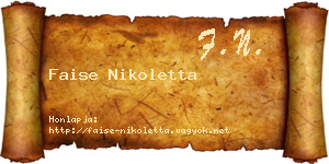 Faise Nikoletta névjegykártya